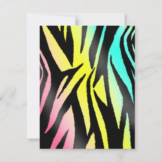 Neon Zebra Print Party Einladung (Rückseite)