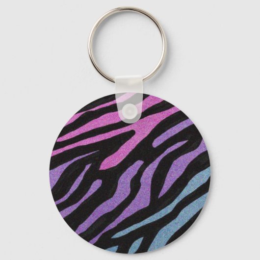Neon Zebra Print Schlüsselanhänger (Vorderseite)