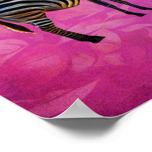 Neon Zebra Reflection Poster (Ecke)