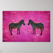 Neon Zebra Reflection Poster (Vorne)