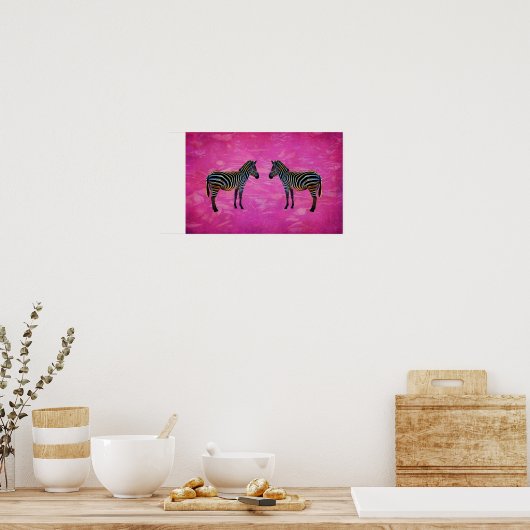 Neon Zebra Reflection Poster (Küche)