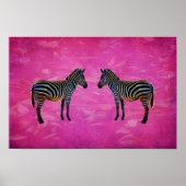 Neon Zebra Reflection Poster (Vorne)