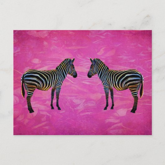 Neon Zebra Reflection Postkarte (Vorderseite)