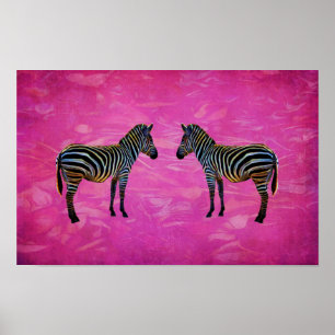 Neon-Zebra-Reflexion Poster