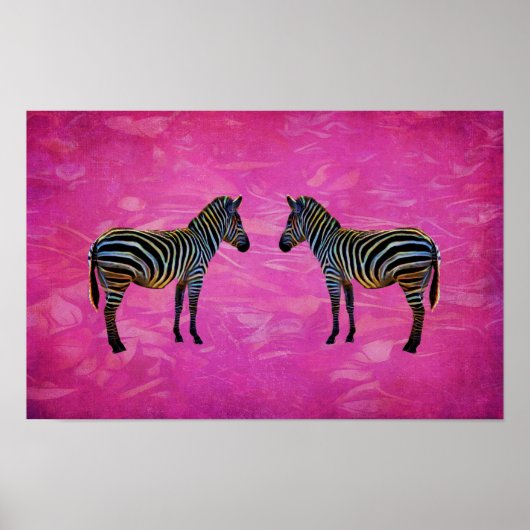 Neon-Zebra-Reflexion Poster (Vorne)