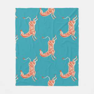 Neon Zebra: Retro farblos, nahtlos Fleecedecke