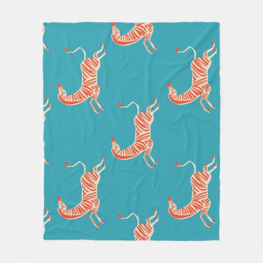 Neon Zebra: Retro farblos, nahtlos Fleecedecke (Vorderseite)