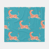Neon Zebra: Retro farblos, nahtlos Fleecedecke (Vorderseite (Horizontal))