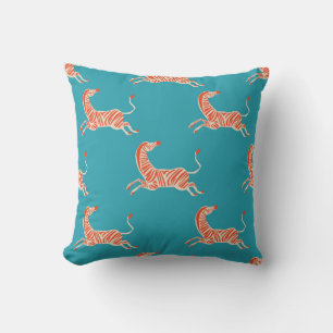 Neon Zebra: Retro farblos, nahtlos Kissen