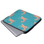 Neon Zebra: Retro farblos, nahtlos Laptopschutzhülle (Vorne Knopf)