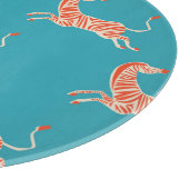 Neon Zebra: Retro farblos, nahtlos Schneidebrett (Ecke)