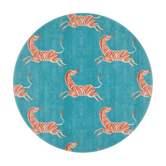 Neon Zebra: Retro farblos, nahtlos Schneidebrett (Vorderseite)