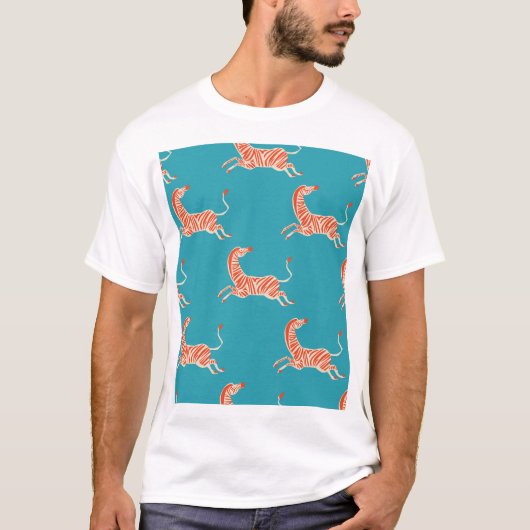Neon Zebra: Retro farblos, nahtlos T-Shirt (Vorderseite)