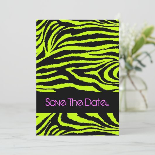 Neon Zebra Sweet 16 Einladung (Stehend Vorderseite)