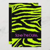 Neon Zebra Sweet 16 Einladung (Vorne/Hinten)