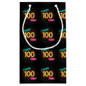 Neon-Zeichen zum 100. Geburtstag Kleine Geschenktüte (Rückseite)