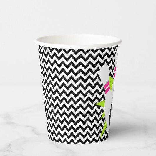 Neon Zickzack Bowling Party Paper Cups Pappbecher (Rechts)