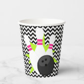 Neon Zickzack Bowling Party Paper Cups Pappbecher (Vorderseite)