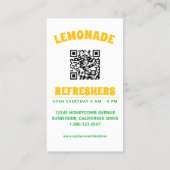 neon Zitronen Limetten mit QR-Code Visitenkarte (Rückseite)