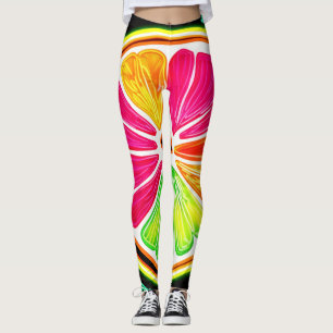 Neon-Zitrusfrucht-Party Leggings