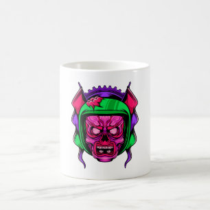 Neon-Zombie-Reiter-Totenkopf-Kunst Kaffeetasse
