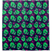 Neon Zombie Skulls Pattern Duschvorhang (Vorderseite)