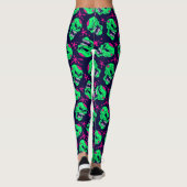 Neon Zombie Skulls Pattern Leggings (Rückseite)