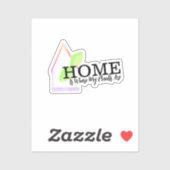 Neon Zuhause ist, wo meine Pflanze sind. Aufkleber (Blatt)