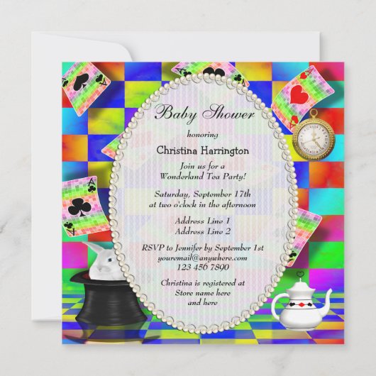 Neonalice- u. Flamingo-Stau-scharfe Herz-Babyparty Einladung (Rückseite)