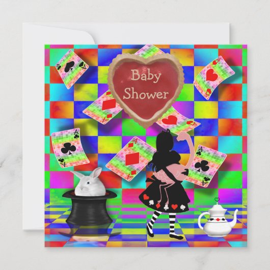 Neonalice- u. Flamingo-Stau-scharfe Herz-Babyparty Einladung (Vorderseite)