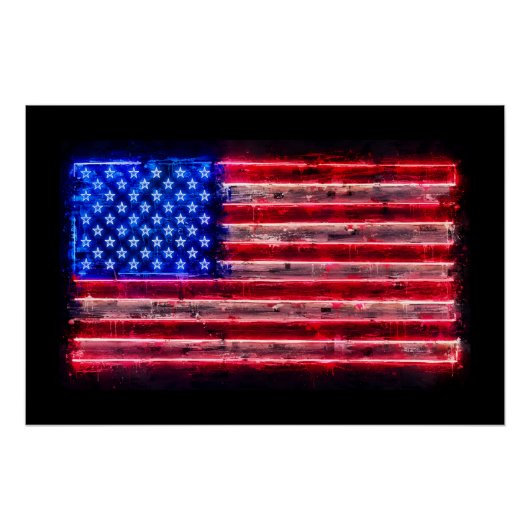 Neonamerikanische Flagge Poster (Vorderseite)
