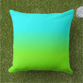 Neonaqua und grüne Ombré Schatten-Neonfarbe Kissen (Gras)