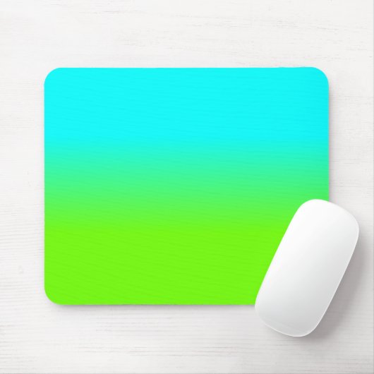 Neonaqua und grüne Ombré Schatten-Neonfarbe Mousepad (Mit Mouse)