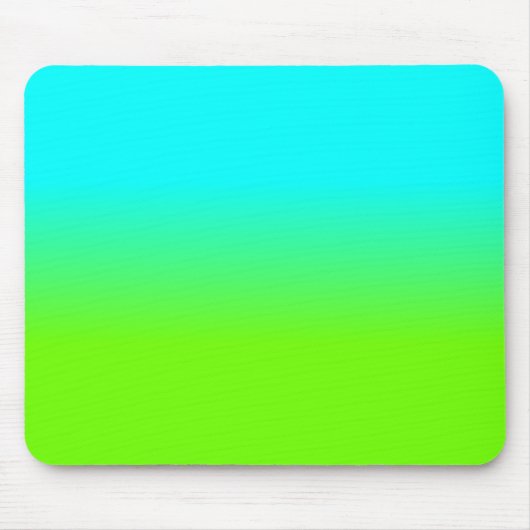 Neonaqua und grüne Ombré Schatten-Neonfarbe Mousepad (Vorne)