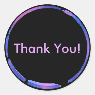 NeonAquarell-Farben-Ring, Rosa danken Ihnen Runder Aufkleber