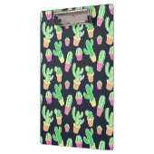 NeonAquarell-Kakteen im Topf-Muster Klemmbrett (Links)