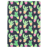 NeonAquarell-Kakteen im Topf-Muster Klemmbrett (Rückseite)