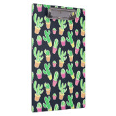 NeonAquarell-Kakteen im Topf-Muster Klemmbrett (Rechts)