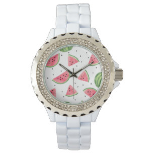 NeonAquarell-Wassermelone-Muster Armbanduhr