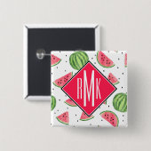 NeonAquarell-Wassermelone-Muster Button (Vorne & Hinten)