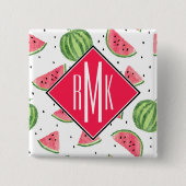 NeonAquarell-Wassermelone-Muster Button (Vorderseite)