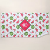 NeonAquarell-Wassermelone-Muster Strandtuch (Vorderseite)