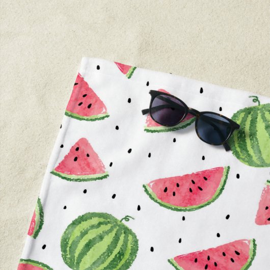 NeonAquarell-Wassermelone-Muster Strandtuch (Beispiel)