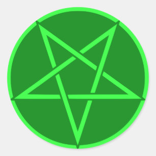 Neonartgrün Pentagramm Pentagram Runder Aufkleber