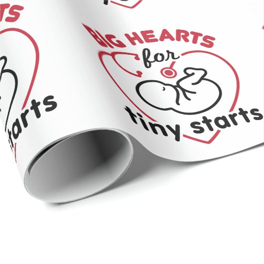 Neonatal NICU Nurse Big Hearts für Tiny Starts Geschenkpapier (Rolleneckpunkt)