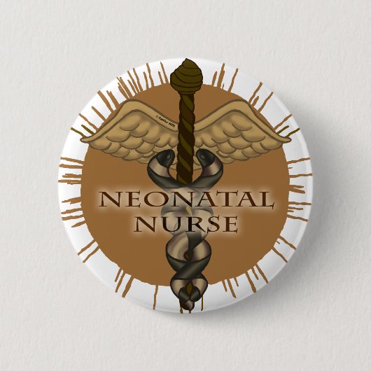 NeoNatal Nurse Caduceus Button (Vorderseite)