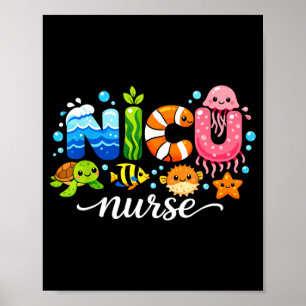 Neonatale Versorgungseinheit niedliche Meereslebew Poster