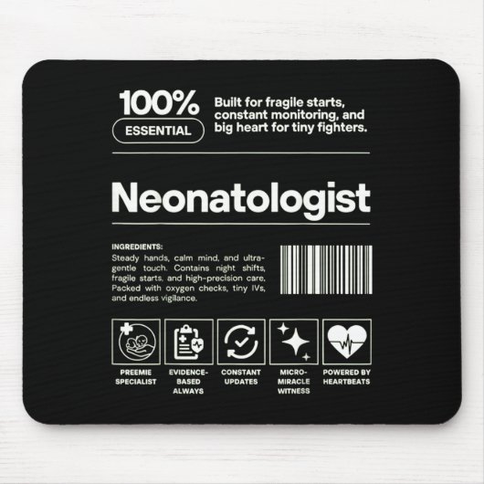 Neonatologist & D Neonatology Gift Nicu Doctor Mousepad (Vorne)