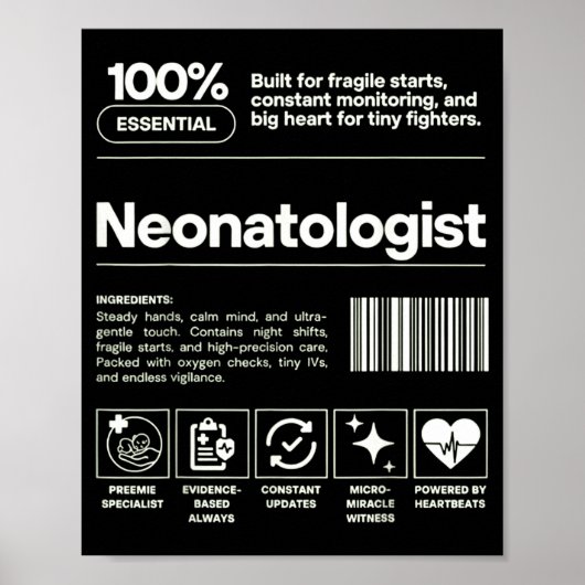 Neonatologist &amp; D Neonatology Gift Nicu Doctor Poster (Vorne)