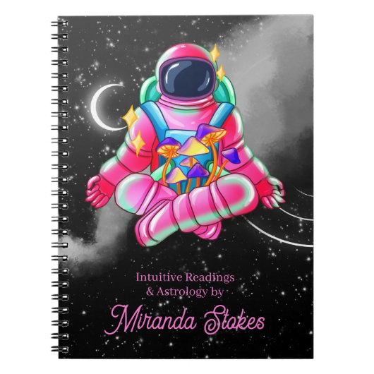 Neonatronin Outer Space Night Sky Pink Notizblock (Vorderseite)